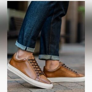 Like New: Thursday Boot Co. Premier Low Top Leather Sneaker Toffee Color Siz 8.5